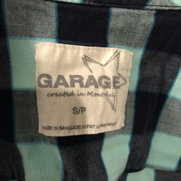 Garage blue plaid long sleeve shirt - Picture 2 of 2